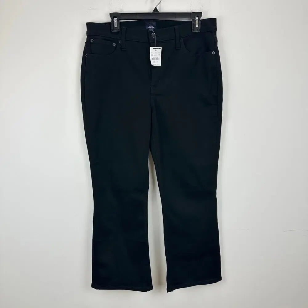 J.Crew Flare Crop Black Jean All Day Stretch Classic Minimalist Denim US 31 NWT